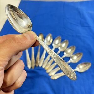 Vintage 1950s KING EDWARD Silverplate By National Silver Teaspoons Tea Spoon x10